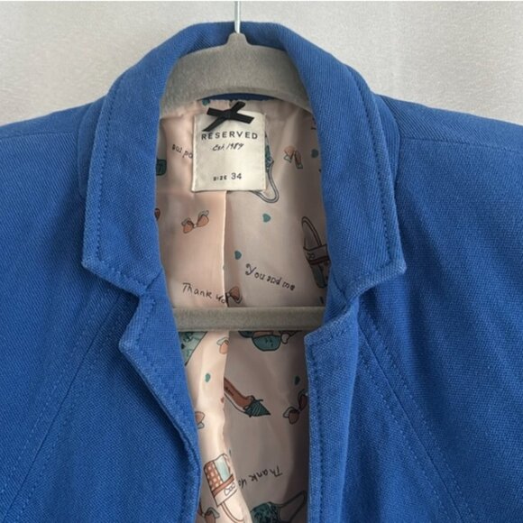 Cropped blazer 3/4 sleeves, size XS , royal blue 💙 - Picture 2 of 11